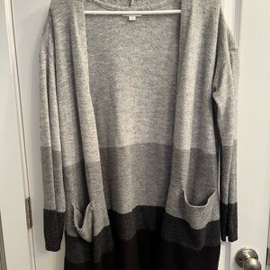 Gray and Black Colorblock Cardigan